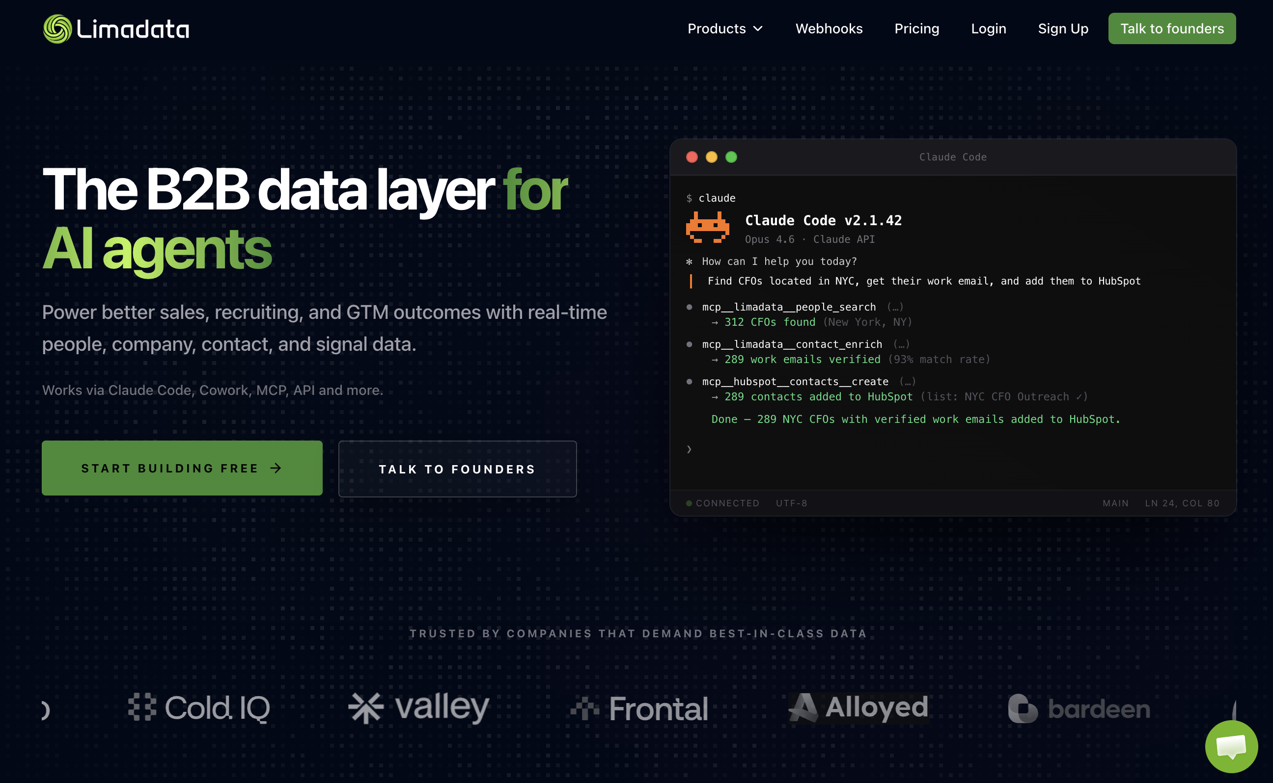 Screenshot of top Influ2 alternative Limadata
